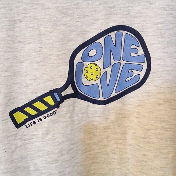 Life is Good one love tennis racket sleep shirt - Picture 2 of 5